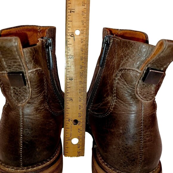 Franco Sarto Chelsea Boot Side Zip Taupe Block Flat Womens Leather Shoe Size 7.5 - Picture 8 of 11